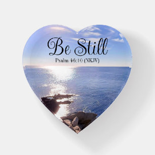 Photo of Still Blue Ocean Bible Verse Christian Paperweight