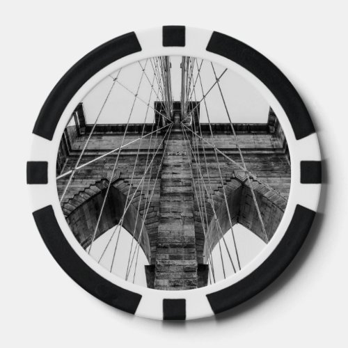 Photo of the Brooklyn Bridge in NYC Poker Chips