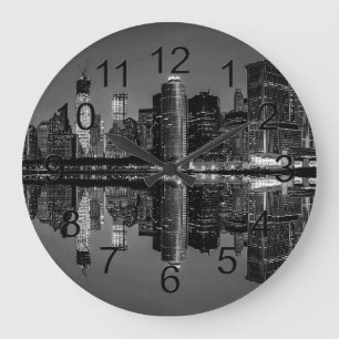 Photo of the New York City Skyline Landscape Large Clock
