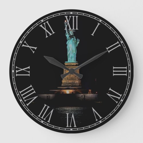 Photo of the Statue of Liberty in NYC Large Clock