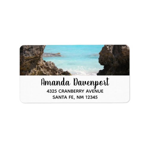 Photo of Tropical Island Coast  Sea Address Label