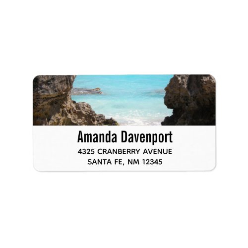 Photo of Tropical Island Coast  Sea Address Label