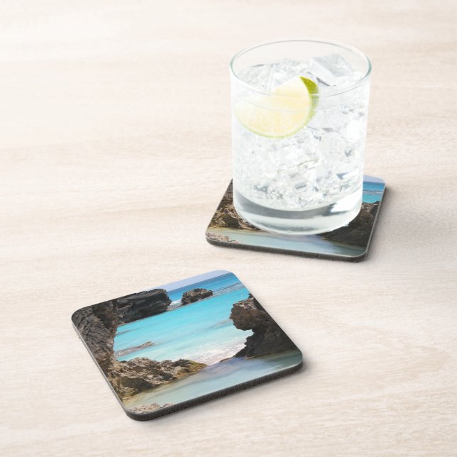 Photo of Tropical Island Coast & Sea Beverage Coaster (Right Side)