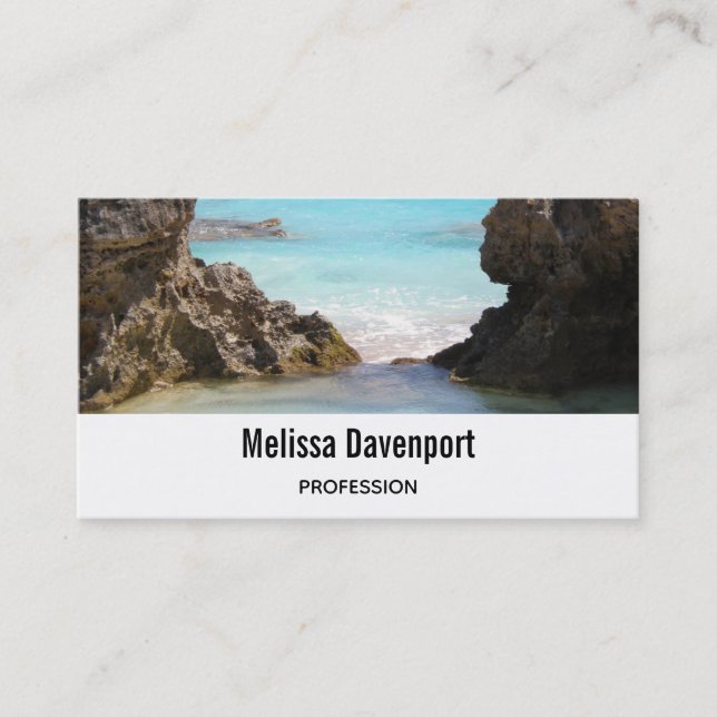 Photo of Tropical Island Coast & Sea Business Card (Front)