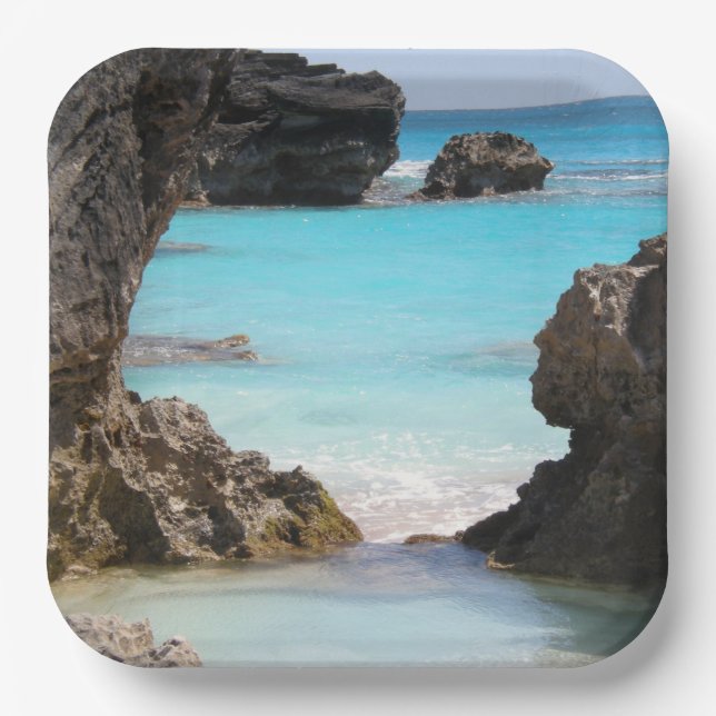 Photo of Tropical Island Coast & Sea Paper Plates (Front)