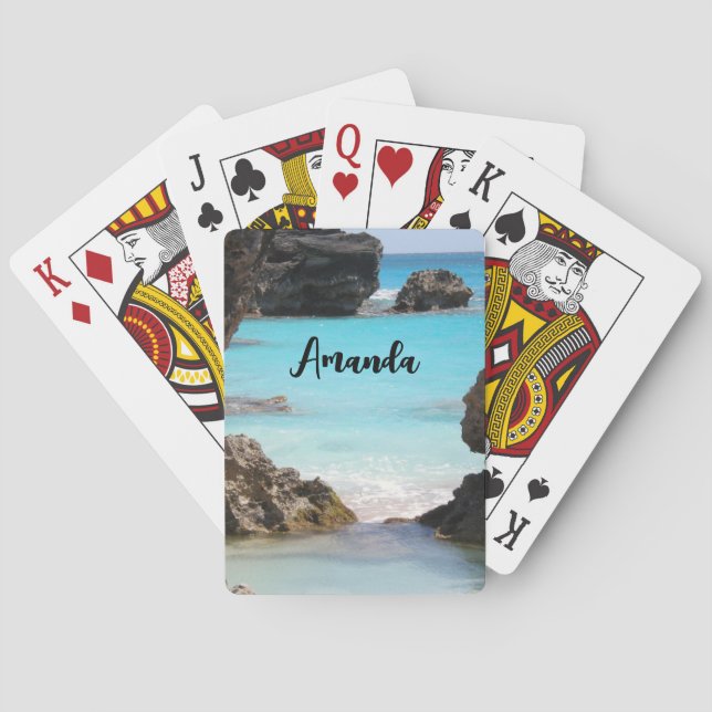 Photo of Tropical Island Coast & Sea Poker Cards (Back)