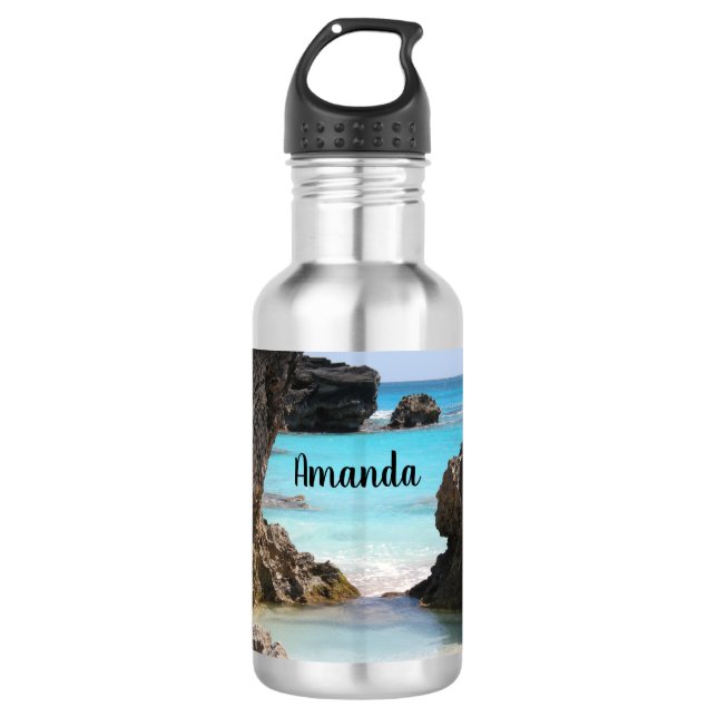 Photo of Tropical Island Coast & Sea Stainless Steel Water Bottle (Front)