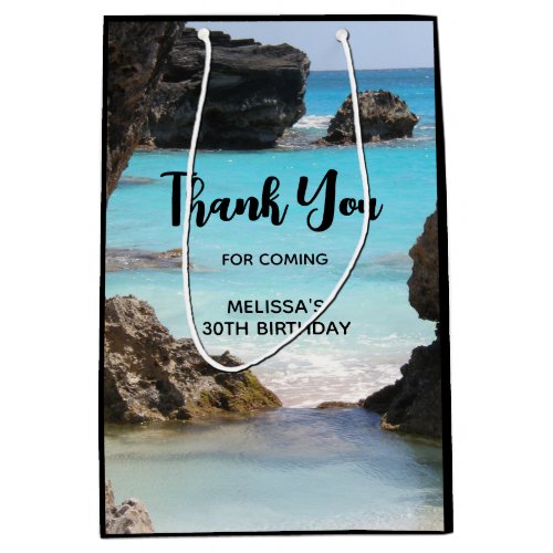 Photo of Tropical Island Coast  Sea Thank You Medium Gift Bag