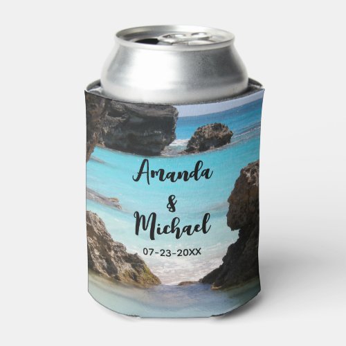 Photo of Tropical Island Coast  Sea Wedding Can Cooler