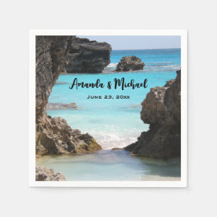 Photo of Tropical Island Coast & Sea Wedding Napkins