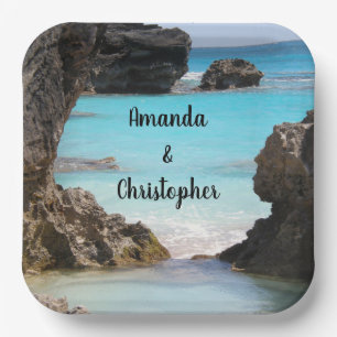 Photo of Tropical Island Coast & Sea Wedding Paper Plates