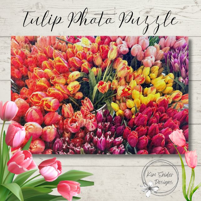 Photo of Tulips in Pink, Yellow, Orange and Purple Jigsaw Puzzle (Creator Uploaded)