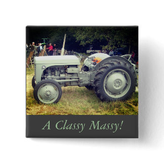 photo of vintage Gray massey fergison tractor Button