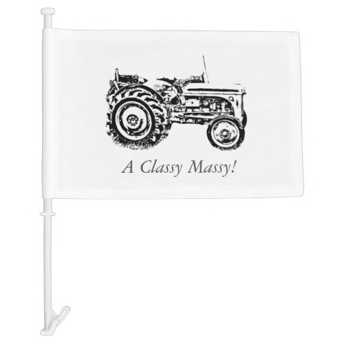 photo of vintage Gray massey fergison tractor  Car Flag