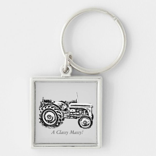 photo of vintage Gray massey fergison tractor Keychain (Front)