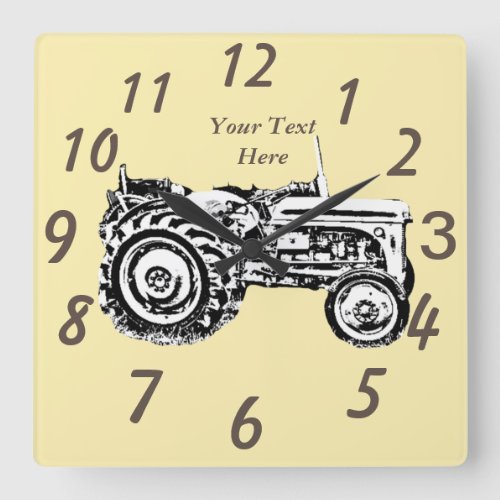 photo of vintage Gray massey fergison tractor Square Wall Clock