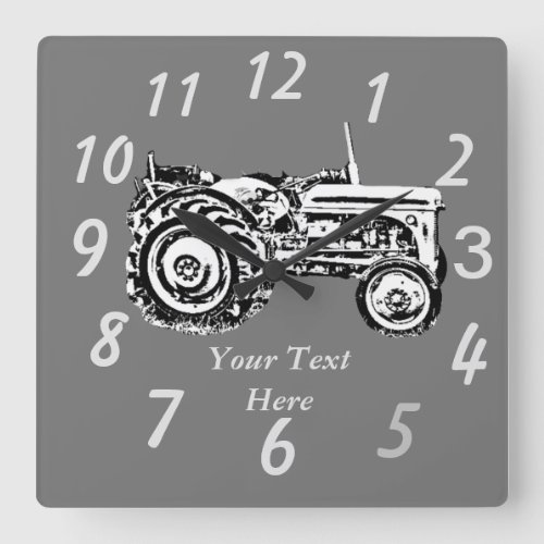 photo of vintage Gray massey fergison tractor  Square Wall Clock