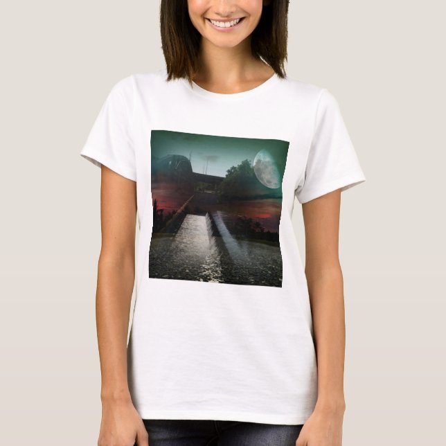 Photo of water bridge in the moonlight t-shirt (Front)