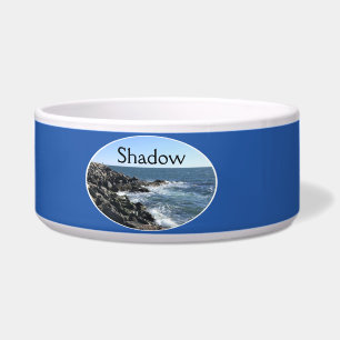 Photo of Wavy Atlantic Ocean Rocky Seashore Blue Bowl