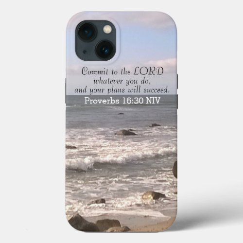 Photo of Wavy Ocean Shore Proverbs Bible Verse Sea iPhone 13 Case