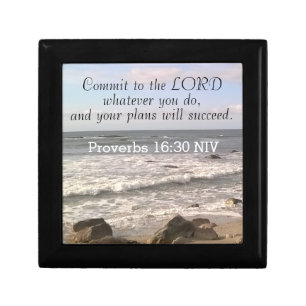 Photo of Wavy Ocean Shore Proverbs Bible Verse Sea Gift Box