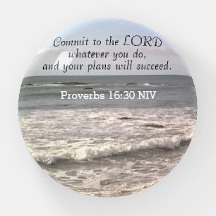 Photo of Wavy Ocean Shore Proverbs Bible Verse Sea Paperweight