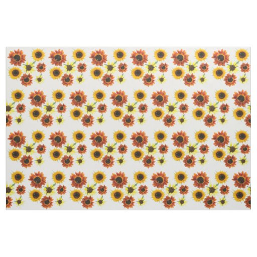 Photo of Yellow Orange Sunflowers Floral Fabric