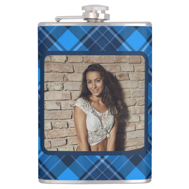 Photo Of Your Choice On Vinyl Wrapped Flask (Front)