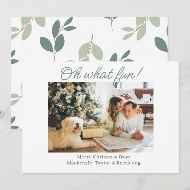 Photo Oh What Fun Christmas Holiday Card (Front/Back)