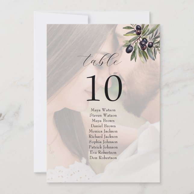 Photo Olive Ivory Wedding Seating Chart (Front)