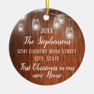 Photo on Back First Christmas in our New Home Ceramic Ornament
