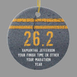 Photo on Back Marathon Runner 26.2 Keepsake Medal Ceramic Ornament