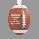 Photo on Back Personalized Football Sports Ornament