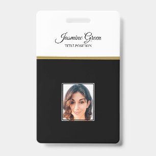 Photo On Black And White Background Badge
