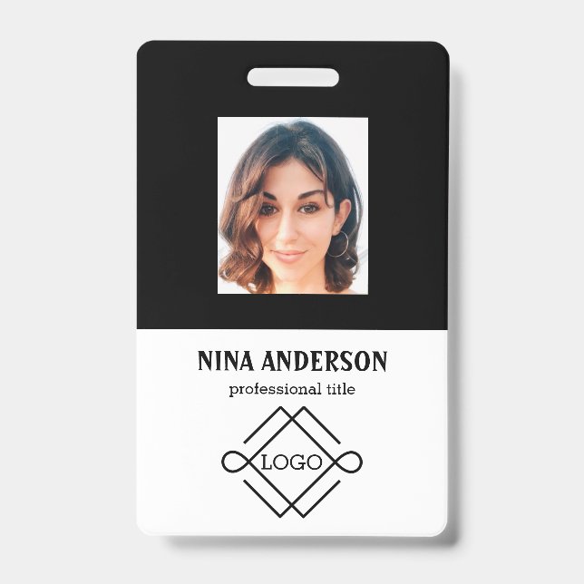 Photo On Black Background Badge (Front)