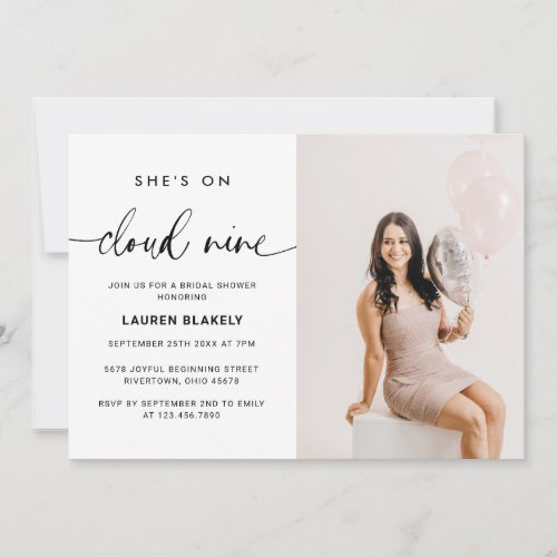 Photo On Cloud Nine Bridal Shower Invitation