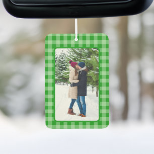 Photo on Green Gingham Plaid Air Freshener