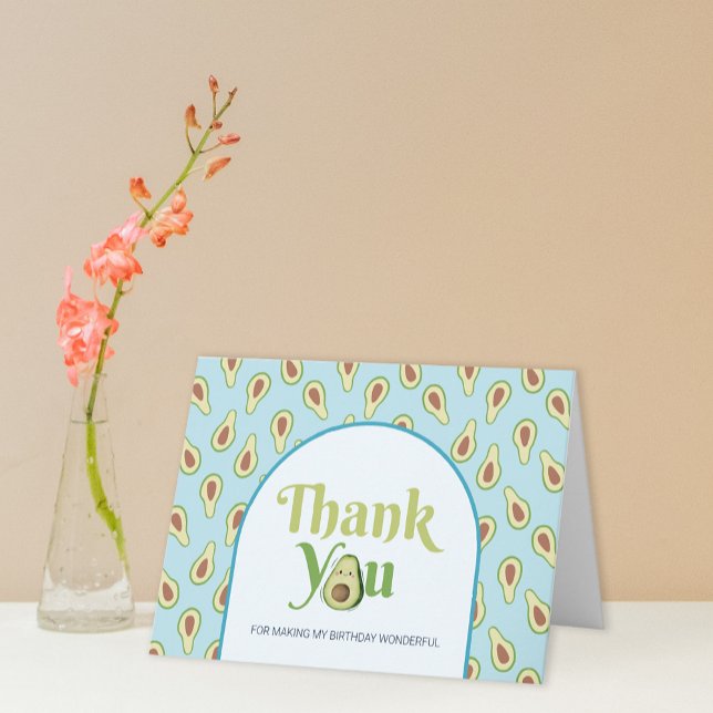 Photo Onederful Avocado 1st Birthday ThankYou Card (Photo Onederful Avocado 1st Birthday ThankYou Card)