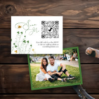 Photo Online RSVP QR Code Shamrock Wildflower