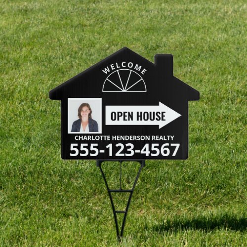 Photo Open House Real Estate Arrow Black Welcome S Sign