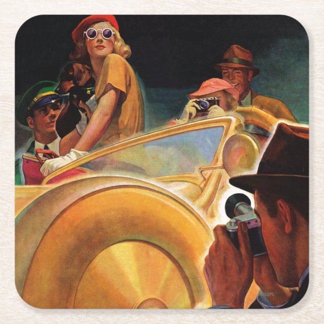 Photo Opportunity Square Paper Coaster (Front)