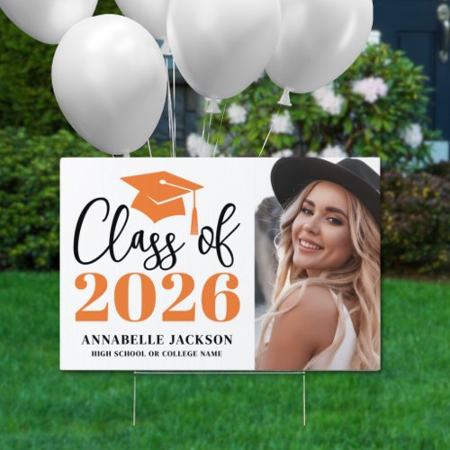 Photo Orange Graduation Yard Sign