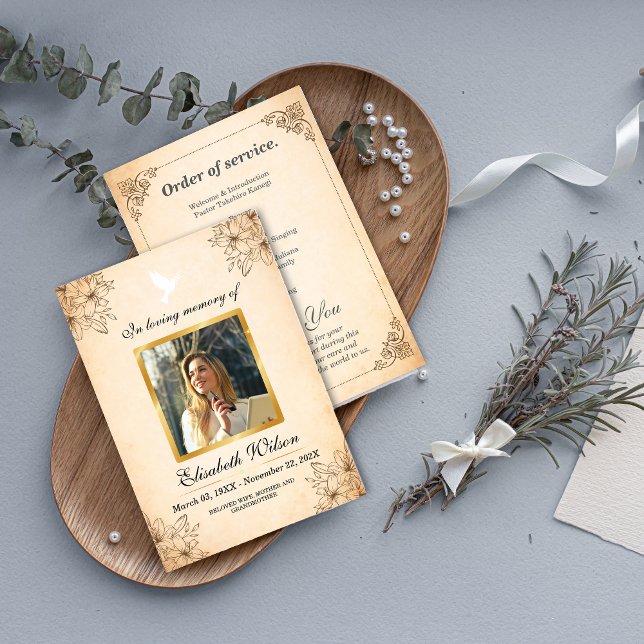 Photo Order of Service Funeral – In Loving Memory Program (Photo Order of Service Funeral Program)