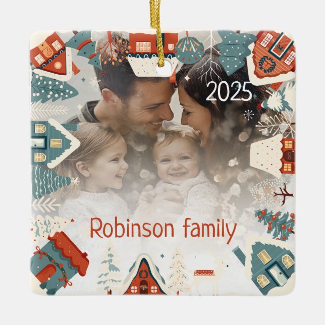  Photo Ornament Personalized Snowflake Cute (Front)