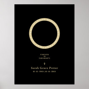 Photo Ornamental Remembering Loved One Funeral Poster