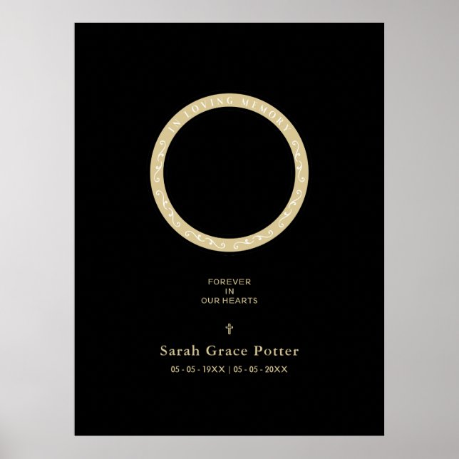 Photo Ornamental Remembering Loved One Funeral Poster (Front)