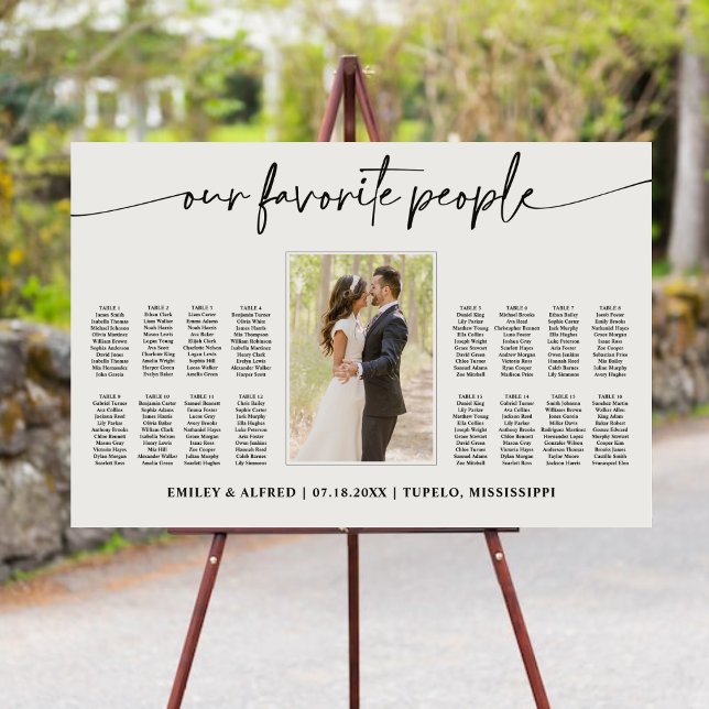 Photo Our Favorite People Wedding Seating Chart Foam Board (Creator Uploaded)