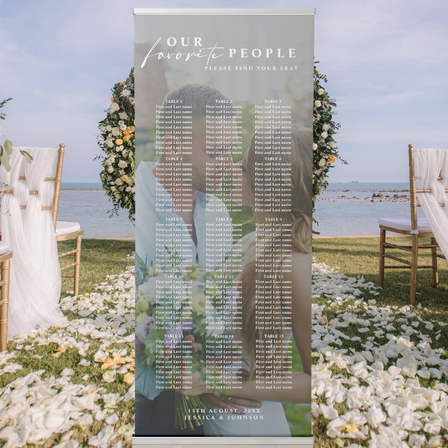 Photo Our Favorite People Wedding Seating Chart Retractable Banner (Creator Uploaded)