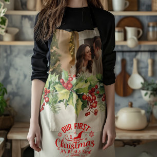 Photo Our First Christmas as Mom and Dad Apron
