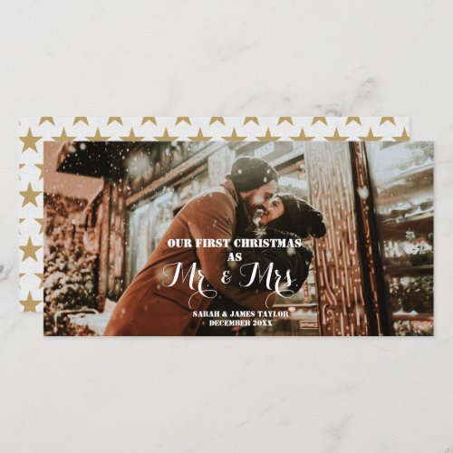 Photo Our First Christmas Mr  Mrs Newlyweds  Holiday Card